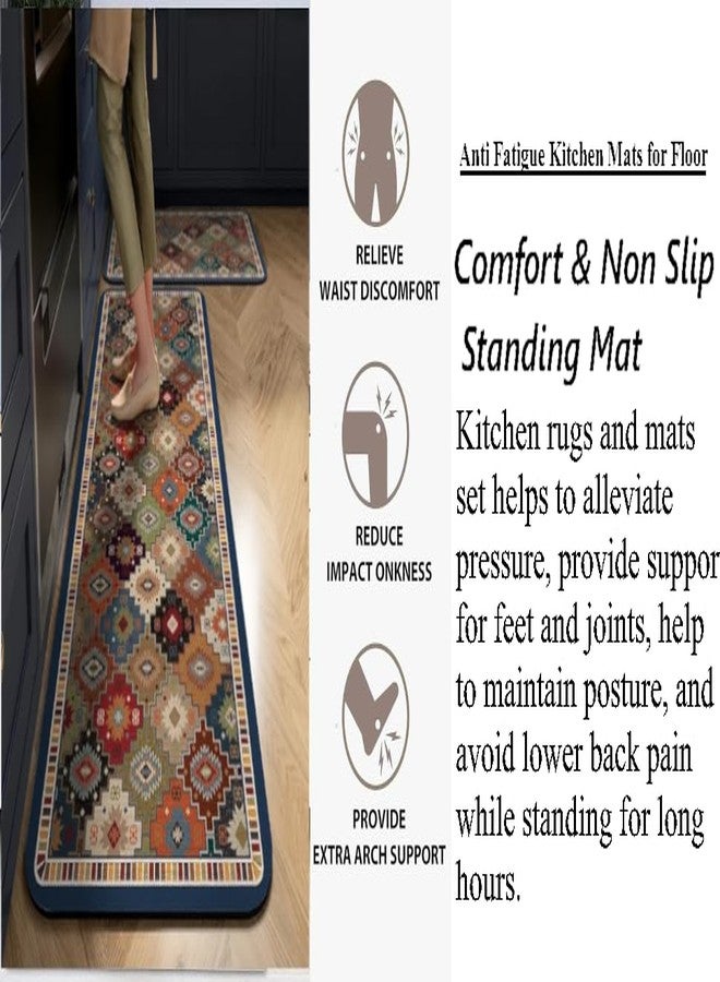 proxin Kitchen Mats for Floor Anti Slip, 2 Pcs Kitchen Mats, Waterproof Memory Foam Kitchen Rugs, Waterproof Standing Runner for Bathroom (Multi1) - Image 5